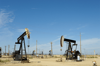 Machinery in an oil field