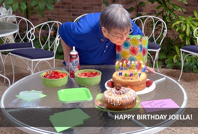 Joella celebrates here birthday with cake