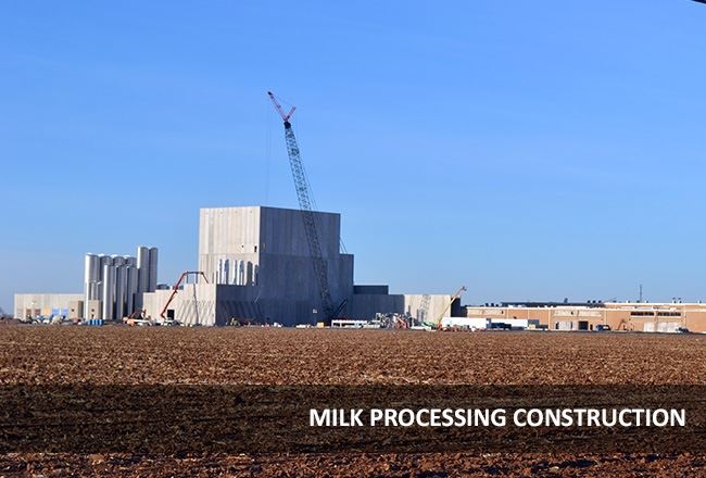 The milk processing facility is under construction